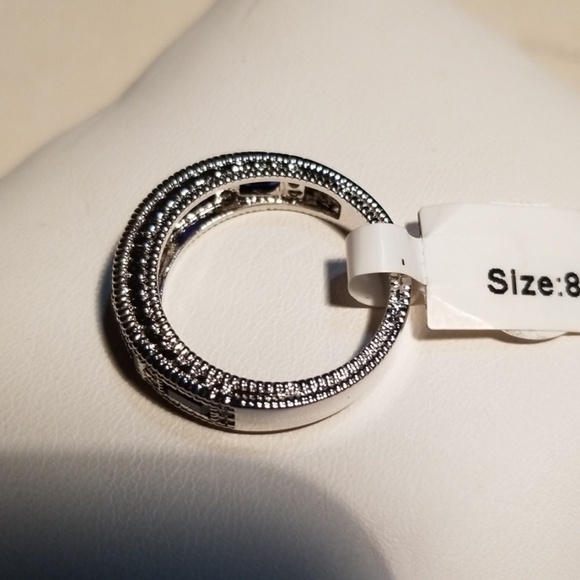 Cubic Zirconium/Sapphire Ring - Picture 2 of 4